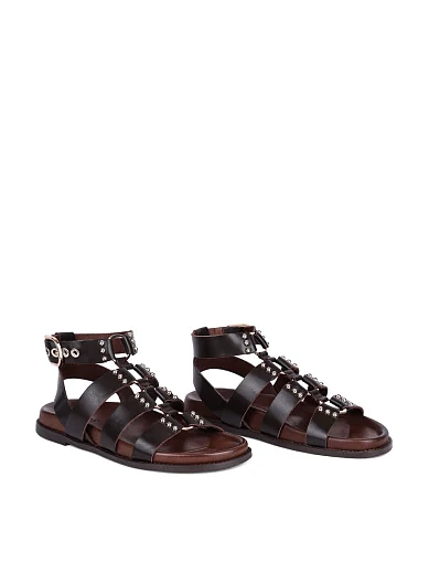 Женские сандалии INUOVO кожаные коричневые - фото 4 - Miraton