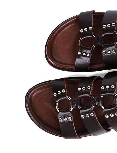 Женские сандалии INUOVO кожаные коричневые - фото 6 - Miraton