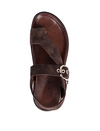 Женские сандалии INUOVO велюровые коричневые - фото 5 - Miraton