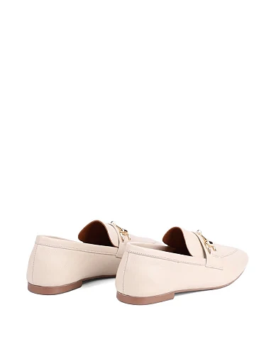 Женские слиперы Attizzare кожаные рисового цвета - фото 4 - Miraton