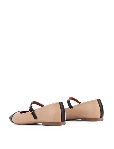 Женские балетки Attizzare кожаные бежевые - фото 5 - Miraton