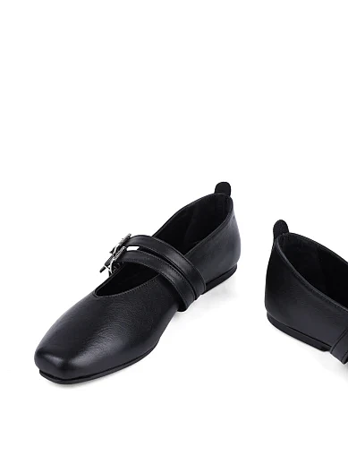 Женские балетки Attizzare кожаные черные - фото 2 - Miraton