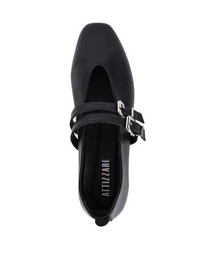 Женские балетки Attizzare кожаные черные - фото 5 - Miraton