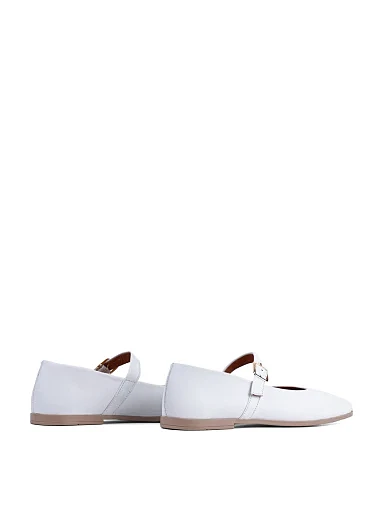Жіночі балетки Attizzare шкіряні білі (292 24450) - фото 4 - Miraton