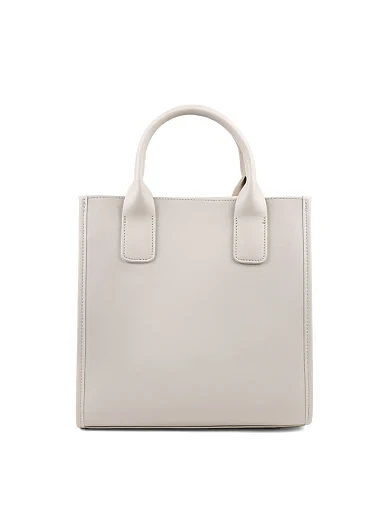 Женская сумка тоут MIRATON кожаная молочного цвета с накладными карманами - фото 3 - Miraton