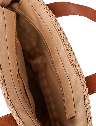 Жіноча сумка шопер MIRATON солом'яна бежева(А102) - фото 4 - Miraton