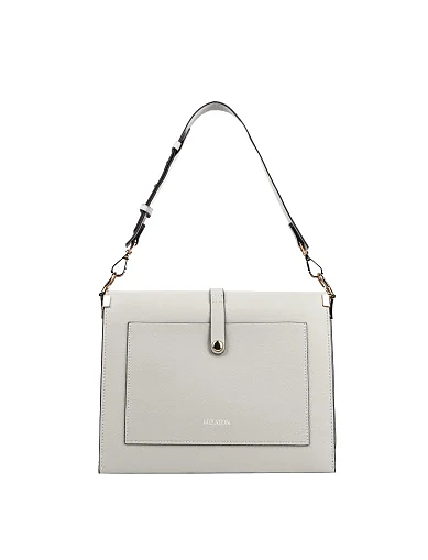 Женская сумка через плечо MIRATON кожаная молочного цвета - фото 3 - Miraton
