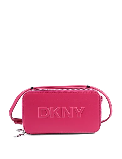 Жіноча сумка camera bag DKNY з екошкіри бордова з логотипом.(R44EZI35) - фото 1 - Miraton