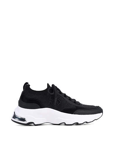 Женские кроссовки DKNY из экокожи черные - фото 1 - Miraton