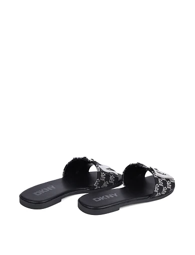 Женские шлепанцы DKNY тканевые черные - фото 4 - Miraton