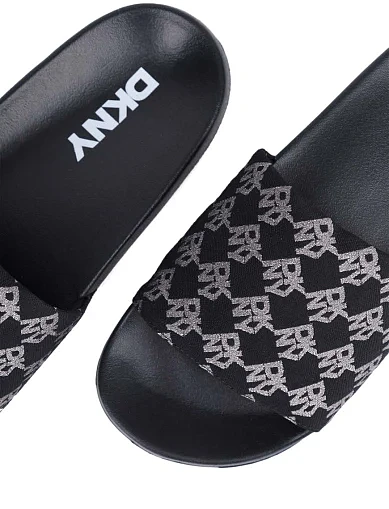 Женские шлепанцы DKNY тканевые черные - фото 5 - Miraton