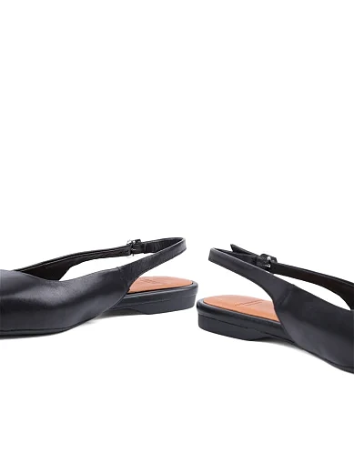 Женские балетки слингбеки Vagabond кожаные черные - фото 2 - Miraton