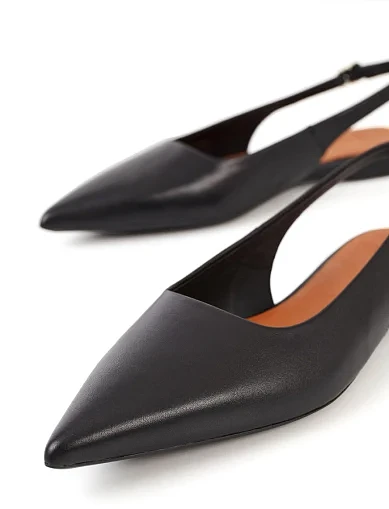 Женские балетки слингбеки Vagabond кожаные черные - фото 6 - Miraton