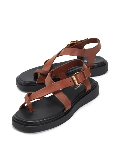 Женские сандалии Vagabond Connie кожаные коричневые - фото 4 - Miraton