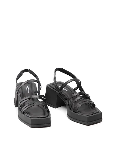 Женские босоножки Vagabond Hennie кожаные черные - фото 5 - Miraton