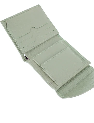 Женский кошелек кожаный зеленый - фото 4 - Miraton