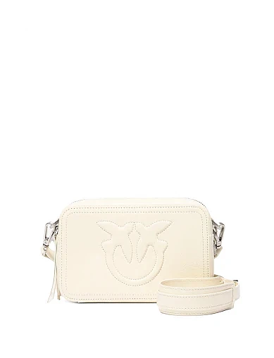 Женская сумка camera bag Pinko кожаная молочного цвета - фото 1 - Miraton