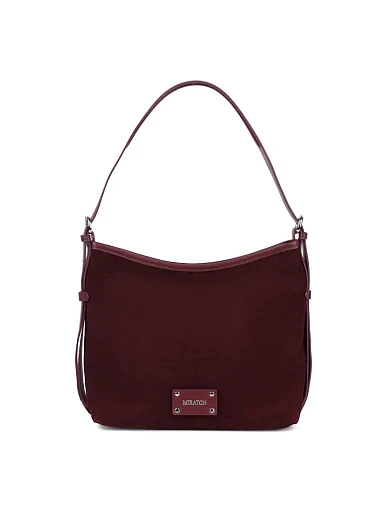 Женская сумка хобо MIRATON замшевая бордовая - фото 1 - Miraton