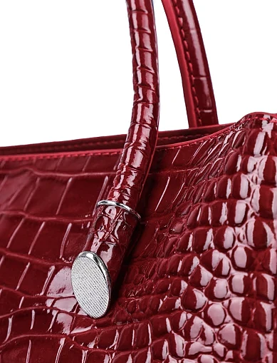 Женская сумка тоут MIRATON кожаная красная - фото 5 - Miraton