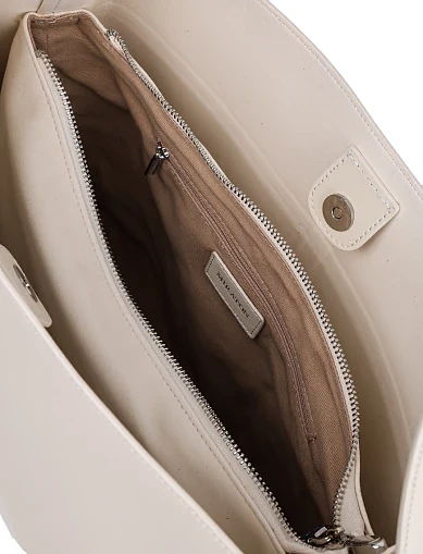 Женская сумка хобо MIRATON кожаная белая - фото 6 - Miraton