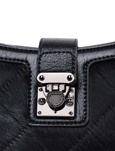 Женская сумка через плечо MIRATON кожаная черная - фото 5 - Miraton