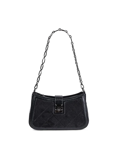 Женская сумка через плечо MIRATON кожаная черная - фото 7 - Miraton