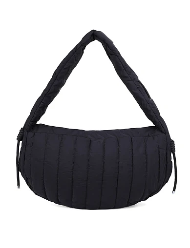 Женская сумка хобо MIRATON тканевая черная - фото 3 - Miraton