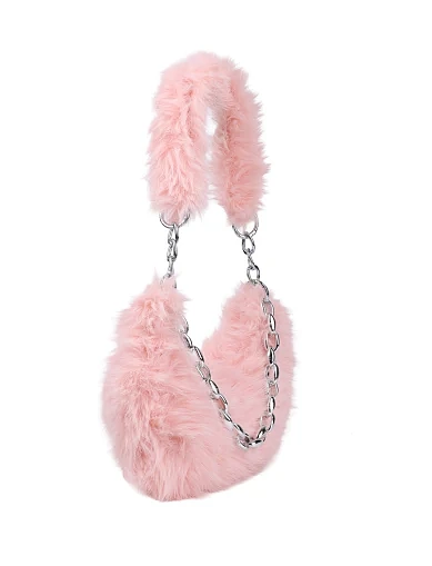 Жіноча сумка через плече MIRATON з хутра рожева(901/3) - фото 2 - Miraton