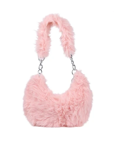 Жіноча сумка через плече MIRATON з хутра рожева(901/3) - фото 3 - Miraton