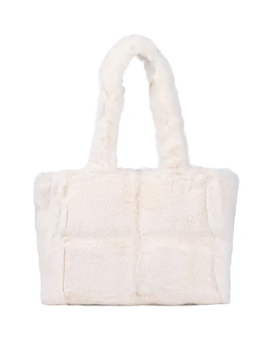 Жіноча сумка тоут MIRATON з хутра молочного кольору(902/2) - фото 1 - Miraton