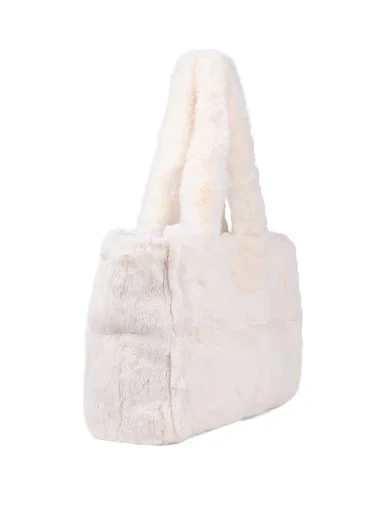 Жіноча сумка тоут MIRATON з хутра молочного кольору(902/2) - фото 2 - Miraton