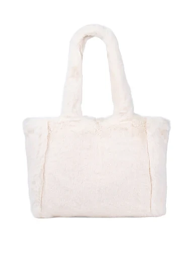 Жіноча сумка тоут MIRATON з хутра молочного кольору(902/2) - фото 3 - Miraton