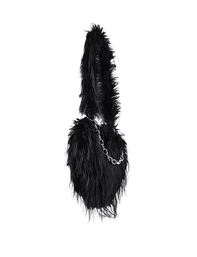 Жіноча сумка через плече MIRATON з хутра чорна(903/1) - фото 2 - Miraton