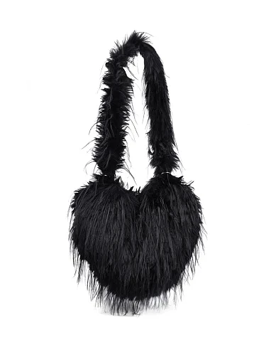 Жіноча сумка через плече MIRATON з хутра чорна(903/1) - фото 3 - Miraton