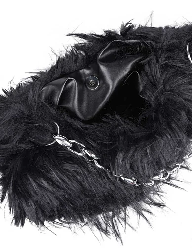 Жіноча сумка через плече MIRATON з хутра чорна(903/1) - фото 5 - Miraton