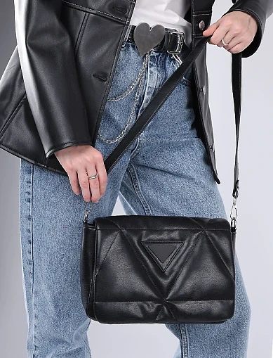 Жіноча сумка крос-боді MIRATON з екошкіри чорна(6083-1) - фото 2 - Miraton