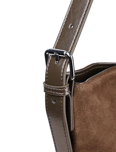 Женская сумка хобо MIRATON замшевая зеленая - фото 4 - Miraton