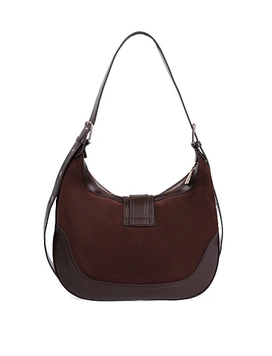 Женская сумка хобо MIRATON замшевая коричневая - фото 3 - Miraton