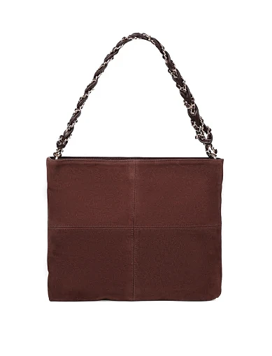 Жіноча сумка через плече MIRATON замшева коричнева(8672) - фото 1 - Miraton