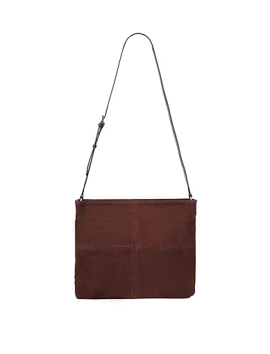 Жіноча сумка через плече MIRATON замшева коричнева(8672) - фото 6 - Miraton