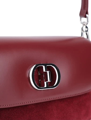 Женская сумка через плечо MIRATON кожаная бордовая - фото 4 - Miraton