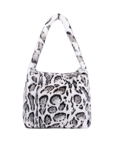 Жіноча сумка через плече MIRATON з хутра біло-чорна(119/2) - фото 1 - Miraton