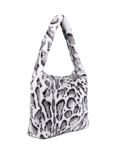 Жіноча сумка через плече MIRATON з хутра біло-чорна(119/2) - фото 2 - Miraton