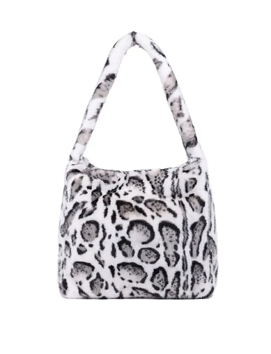 Жіноча сумка через плече MIRATON з хутра біло-чорна(119/2) - фото 3 - Miraton