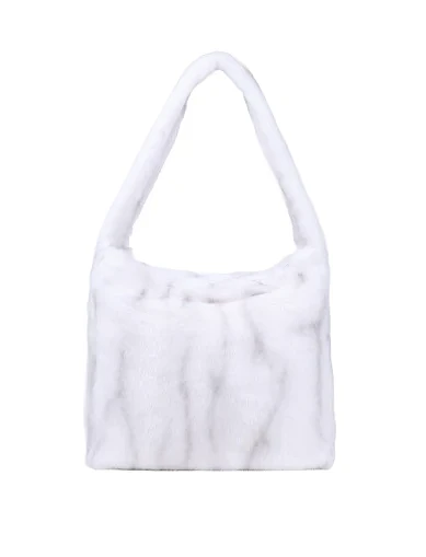 Женская сумка через плечо MIRATON из меха белая - фото 1 - Miraton