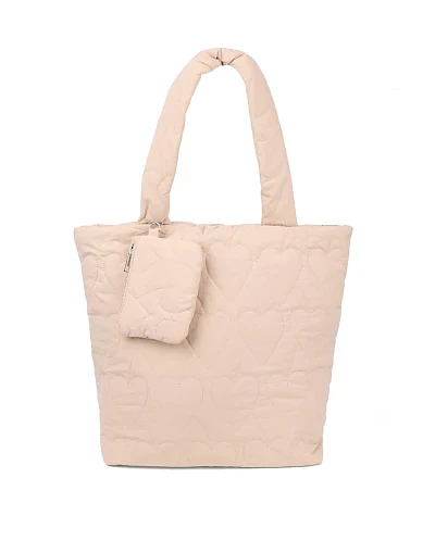 Жіноча сумка шоппер MIRATON тканинна молочного кольору(2588-2) - фото 1 - Miraton