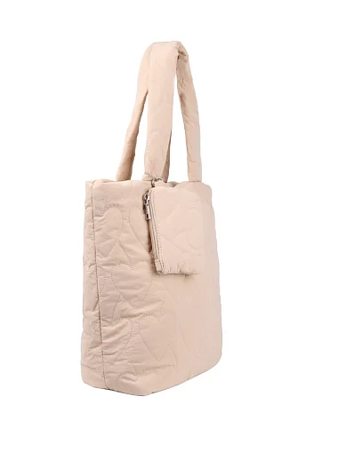 Жіноча сумка шоппер MIRATON тканинна молочного кольору(2588-2) - фото 2 - Miraton