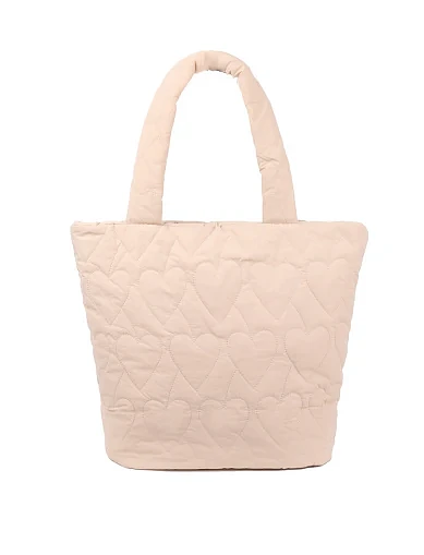 Жіноча сумка шоппер MIRATON тканинна молочного кольору(2588-2) - фото 3 - Miraton