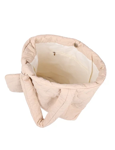 Жіноча сумка шоппер MIRATON тканинна молочного кольору(2588-2) - фото 5 - Miraton