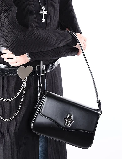 Жіноча сумка через плече MIRATON шкіряна чорна(M201-1) - фото 2 - Miraton